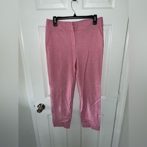 Loft Pink Julie Trouser Cropped Size 6 Linen Blend Ankle Pant